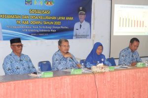 Dinas P3A Dompu Gelar Sosialisasi Kecematan, Kelurahan/Desa Layak Anak tingkat Kabupaten